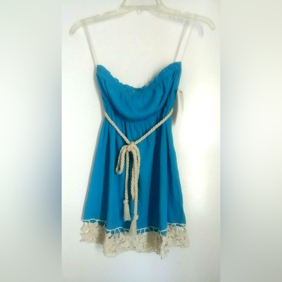 Derek Heart Juniors strapless stretch crinkles soft fabric tube top M - Picture 5 of 8